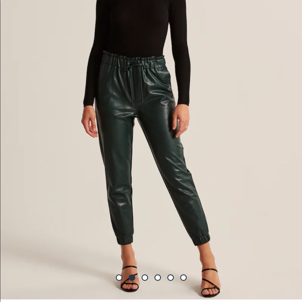Abercrombie green leather pants